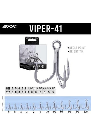 Bkk Viper-41 No:2/0 Üçlü Olta İğnesi 6 Adet