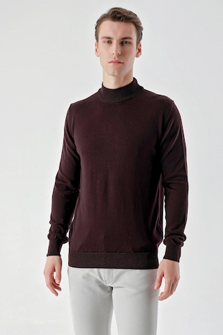 Morven Erkek Mor Basic Yarım Balıkçı Yaka Dynamic Fit Rahat Kesim Triko 25kc017002309 Mor
