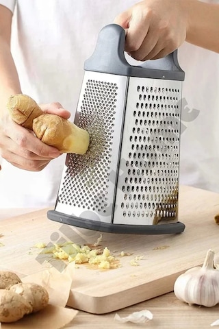 Paslanmaz Büyük Boy Çelik Rende Çok Işlevli Silikon Tabanlı Çok Fonksiyonlu Peynir Doğrayıcı Rende