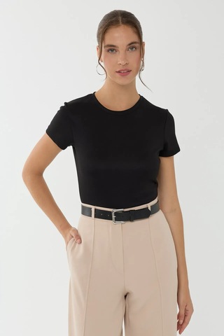 Hiccup Slim Fit Bisiklet Yaka Tişört Siyah