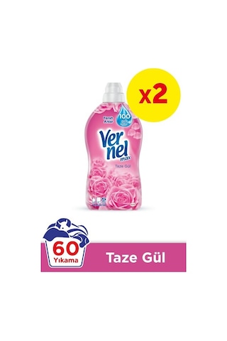 Vernel Max Konsantre Çamaşır Yumuşatıcı Taze Gül 2 x 1440 ML