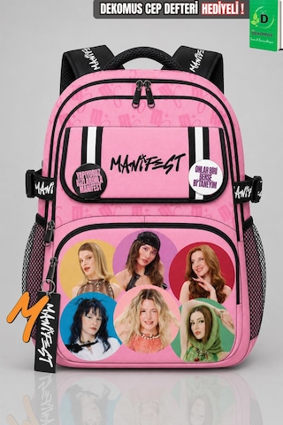 X Dekomus Lisanslı Manifest Toz Pembe Collection Okul Çantası Altın