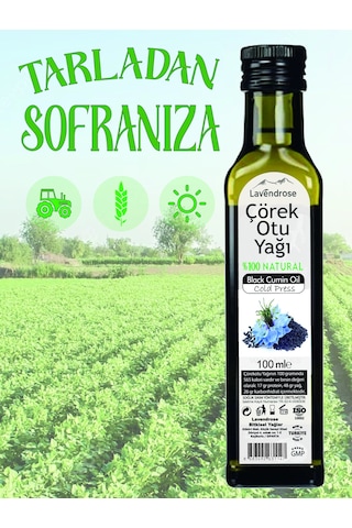 Lavendrose %100 Saf ve Doğal Soğuk Sıkım Çörekotu Yağı 100 ML