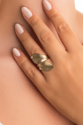 Serena Parıltısı 18 Ayar Sarı Altın Kaplama Gümüş Yüzük Sarı