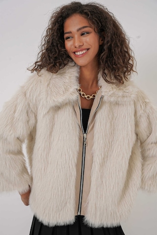 Gabria Deri Fermuarlı Kürk Taş