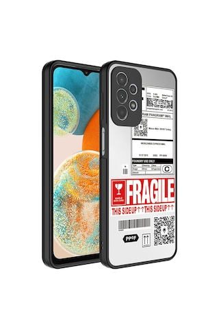 Zore Galaxy Uyumlu A72 Kılıf Aynalı Desenli Kamera Korumalı Parlak Msra Mirror Kapak - Fragile Fragile