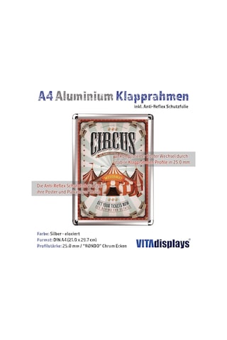 Vıtadisplays 5'li Ekonomik Paket, Alüminyum Değiştirilebilir Çerçeve, Dın A4 Gümüş Rondo, Poster Çerçevesi, Ya Genel