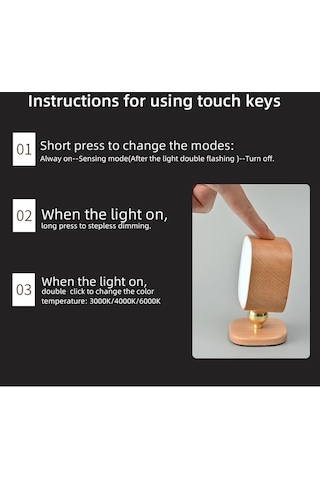 Cbtx 0604 Akıllı Mini Radar Sensör Başucu Gece Lambası Masa Lambası - Açık Kahverengi