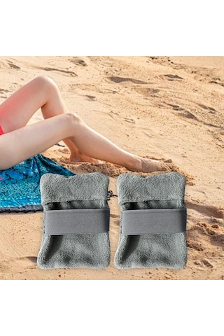 Dolıty 2x Kum Temizleme Çantası Açık Hava Su Küçük-gri Gri