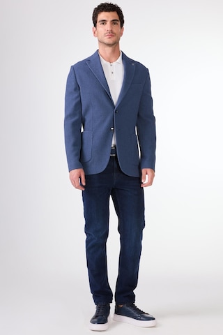 Dufy Mavi Erkek Slim Fit Desenli Mono Yaka Ceket - 95376 Mavi