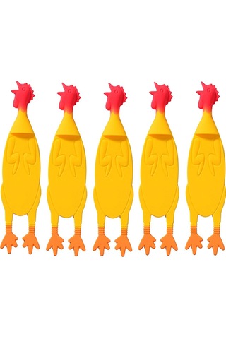 5 Adet Silikon Kitap Ayracı, Tavuk Desenli Öğrenci Kitap Ayracı