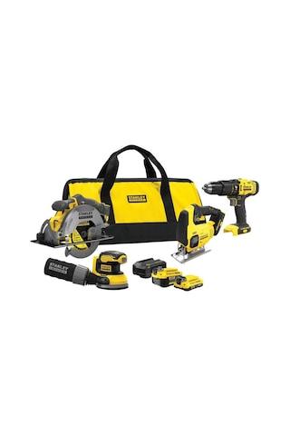Stanley SFMCK412MDS-QW 1x4.0 Ah 1x2.0 Ah Matkap + Dekupaj + Zımpara + Daire Testere Marangoz Seti