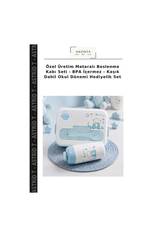 Özel Üretim Mataralı Beslenme Kabı Seti - Bpa İçermez - Kaşık Dahil Okul Dönemi Hediyelik Set Çok Renkli