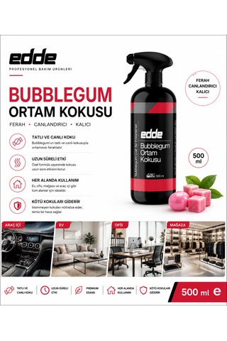 Edde Bubblegum Kokulu Araba Araç Oto Ortam Kokusu Araç Içi Kokuları Oto Parfümü 500 Ml Oto Detailing