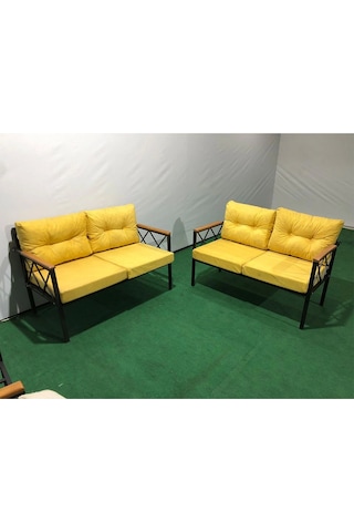 2+2balkon-bahçe-kafe-çay Seti-koltuk Takımı-oturma Grubu-ofis Koltuğu 2+2 Sarı