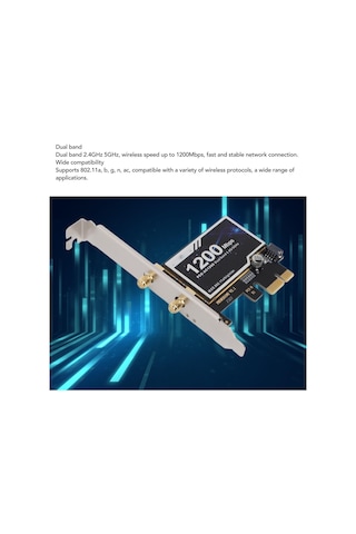 Masaüstü Bilgisayar Için 8265ac Pcıe Wifi Kartı, 1200 Mbps Bt