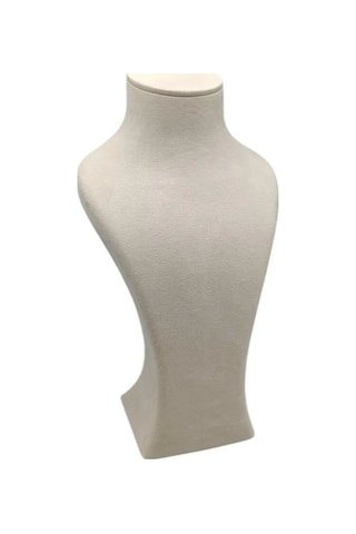 Yerli Üretim Lüx Model Sardunya Kumaş Krem Renk Boy 31 Cm Kolye Takı Sergileme Mankeni Çok Renkli