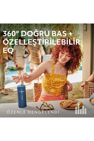 Ultimate Ears Boom 4 Taşınabilir Su Geçirmez Bluetooth Hoparlör, 360 Derece, 15 Saatlik Pil Ömürlü - Siyah
