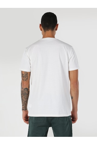 Colin's Colins Regular Fit Bisiklet Yaka Baskılı Beyaz Erkek Kısa Kol Tişört Cl1062794 Q1.V1 Wht 001