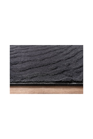 Plato Halı Opqo Padişah Premium Oturma Odası, Salon, Antre, Yıkanabilir Polyester Kaymaz Taban Antrasit Halı