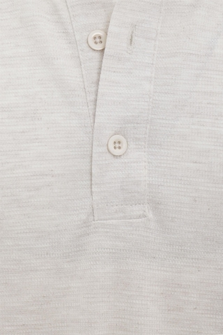 Süvari Ekru Regular Armürlü Polo Yaka Tişört-37186 Ekru
