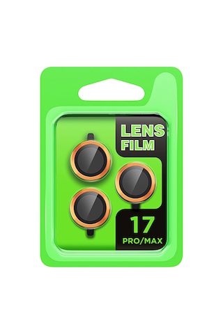 Newface - 417 - Apple iPhone Uyumlu 17 Pro Raze Metal Kamera Lens - Csmo-tex - - Turuncu