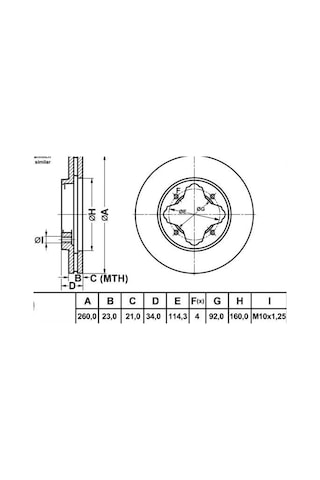 Ön Fren Disk Honda Accord 90-98 260Mm Veka 493308980 Ön Fren Disk Honda Accord 90-98 260Mm Veka 493308980