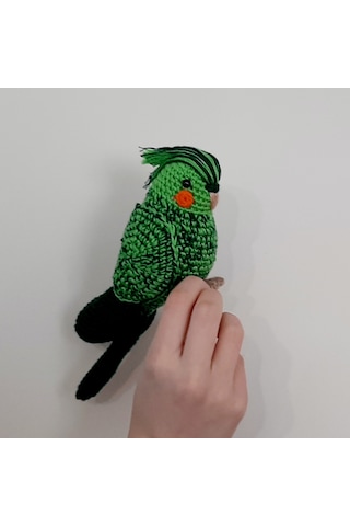 Amigurumi Örgü Oyuncak Yeşil Sultan Papağan Muhabbet Kuşu Açık Yeşil
