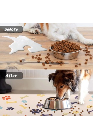 Matgo Pati Renkli Kemikler Evcil Hayvan Beslenme Matı Mama Paspası 50 x 70 CM