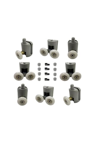 Duşakabin Tekerleği Rulman 8 Li Set Teker Çapı 24 Mm Gri