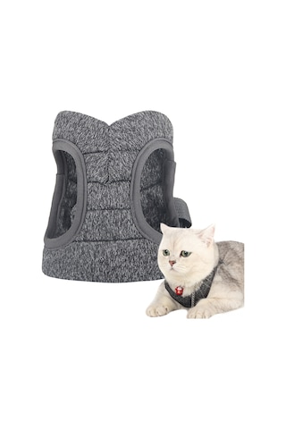 Geekyou Kedi Tasma Taşıma Kemerleri, Hafif Nefesli, Esnek Konforlu, Ayarlanabilir, Gri, Büyüklük L Yb001b012