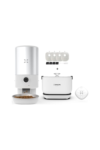 Xenon Smart Akıllı Çelik Kedi Köpek Mama Kabı Otomatik Bataryalı Su Pınarı Smart Air Tag Bluetooth Takip Cihazı Ve Yedek Filtreler 4'lü Pet Ürünleri S