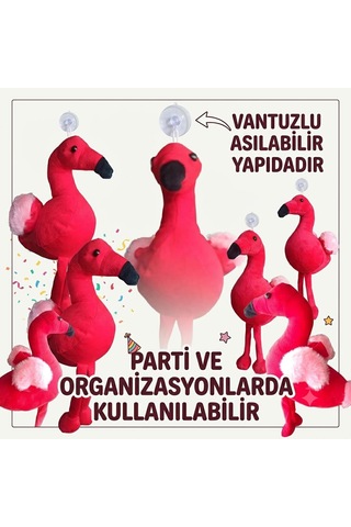5 Adet Hawaii Flamingo Peluş Oyuncak 25 Cm Yumuşak Uyku Arkadaşı Parti Süsü Kampanya Paketi Set Kırmızı