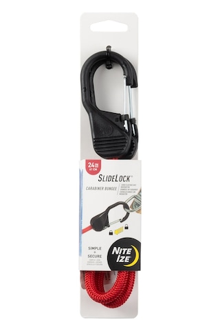 Nite Ize Slidelock Kilitli Karabina Bungee Gergi Lastiği Kırmızı