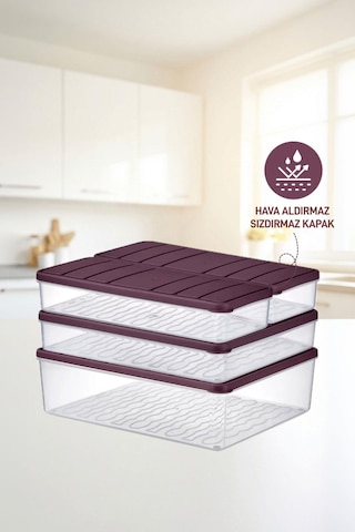 Selka Home 4'lü Set Nora Organizer Buzdolabı Buzluk Düzenleyici Saklama Kabı( 1 Ad. 4 Lt. 1 Ad. 2,25 Lt. 2 Ad. 1 Lt. )