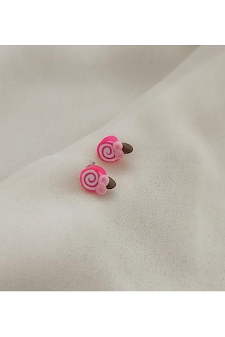 Küpe Lolipop Şeker Küpe Kadın Kız Çocuk Pembe Renkli