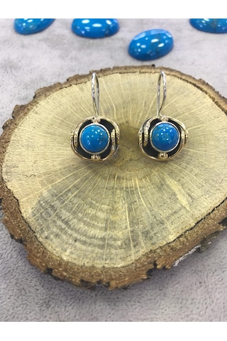 Turkuaz Taşlı Gümüş Küpe 925 Ayar N11.94015