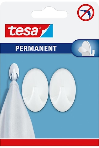 Permanent Askı Plastik Küçük Oval Beyaz 2 Adet X 3 Paket Toplam 6 Askı Diğer