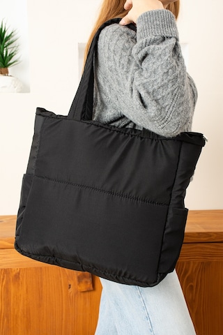 Orijinal Geniş Hacimli Su Geçirmez Puf Şişme Shopper Okul Spor İş İçin Büyük Boy Omuz Ve Kol Çantası Siyah
