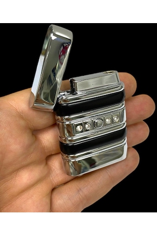 Shayu Pürmüzlü Çakmak Gümüş Füme Zirkon Taşlı Gümüş