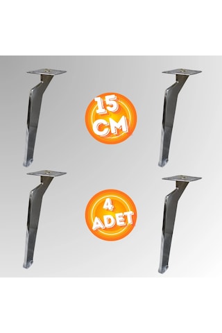 15 Cm Metal Tabanca Ayak Koltuk Ayağı Mobilya Ayağı Ünite Ayağı Konsol Ayağı Puf Berjer Ayağı 4 Ad Krom