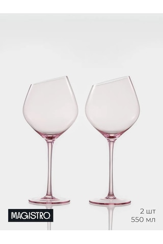 Magistro 2 Adet "ılyuziya" Şarap Bardağı, 550 Ml, Cam 143822156 Pembe