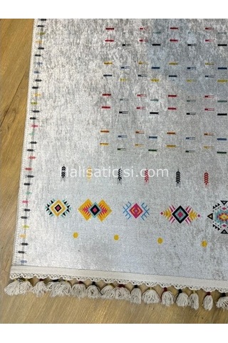 Salerno Çamaşır Makinesinde Yıkanabilir Kilim Halı Hs1040 Çok Renkli
