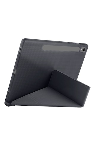 Samsung Galaxy Tab S10 Fe İle Uyumlu Kılıf Tri Folding Kalem Bölmeli Katlanabilir Standlı Pu Deri Yumuşak Kapak Kapaklı Kılıf