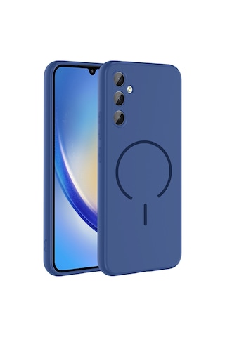 Zore Samsung Galaxy Uyumlu A34 Kılıf M-safe Şarj Özellikli Omsy Meta Kapak - Rose Pembe