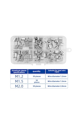 Neevoyu Deniz Balıkçılığı İçin 8-şekilli Alüminyum Klempli Teli Kesme Ve Presleme Aleti - 150 Adet 3 Boyutlu Alüminyum Kutu Seti