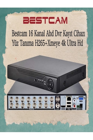 16 Kanal Ahd Dvr Kayıt Cihazı Yüz Tanıma H265+ Xmeye 4k Ultra Hd