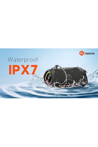 Tazata Boomblast Pro Bluetooth Hoparlör- Siyah 80w Ipx7, 12 Saat Şarj, Powerbank, İnanılmaz Ses