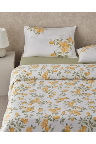 English Home Amalfi Breeze Baskılı Tek Kişilik Pike Takımı 150x220 Cm Sarı Sarı