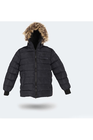 Slazenger CALISTO NEW Çocuk Kapüşonlu Şişme Lacivert Mont & Kaban